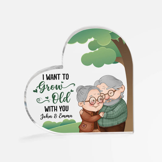 1819RUS1 personalized i want to grow old with you acrylic plaque