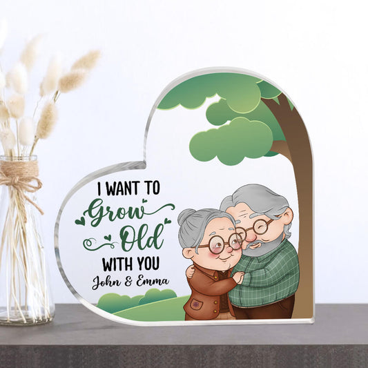 1819RUS2 personalized i want to grow old with you acrylic plaque