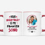 1825MUS1 personalized your heartbeat is my favorite song mug