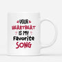 1825MUS3 personalized your heartbeat is my favorite song mug