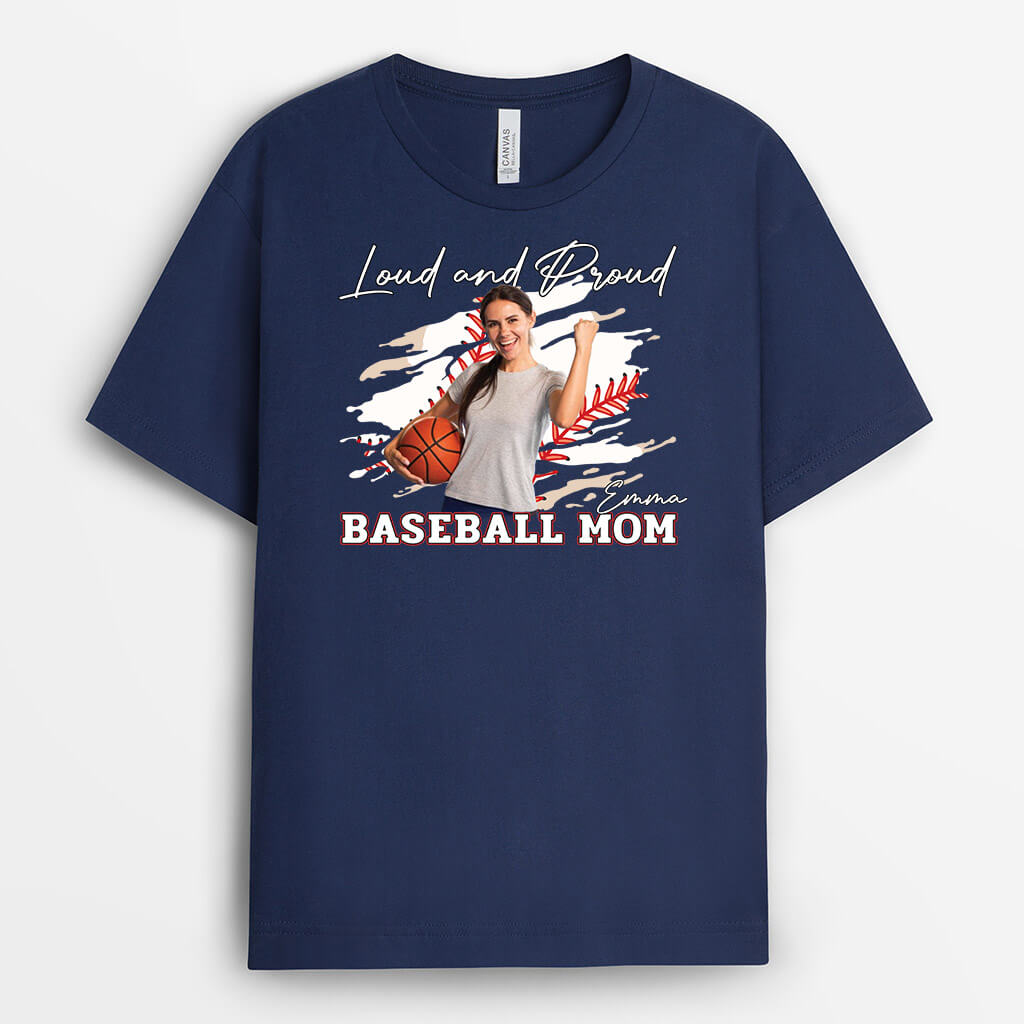 1842AUS2 personalized loud and proud sports mom t shirt