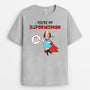 1846AUS2 personalized you are my superwoman mom to be t shirt