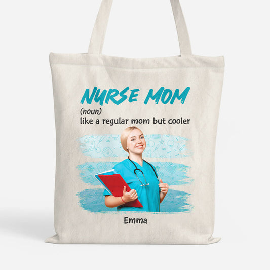 1849BUS1 personalized nurse mom tote bag