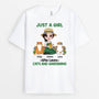 1859AUS1 personalized just a woman who loves cats and gardening t shirt