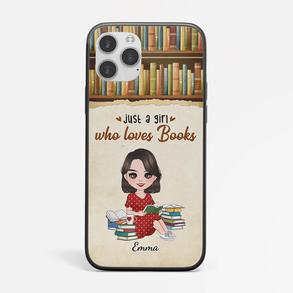 1865FUS1 personalized just a woman who loves books phone case
