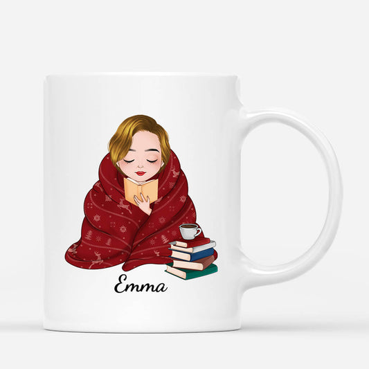 1866MUS2 personalized just a woman who loves books mug