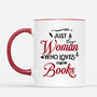 1866MUS3 personalized just a woman who loves books mug