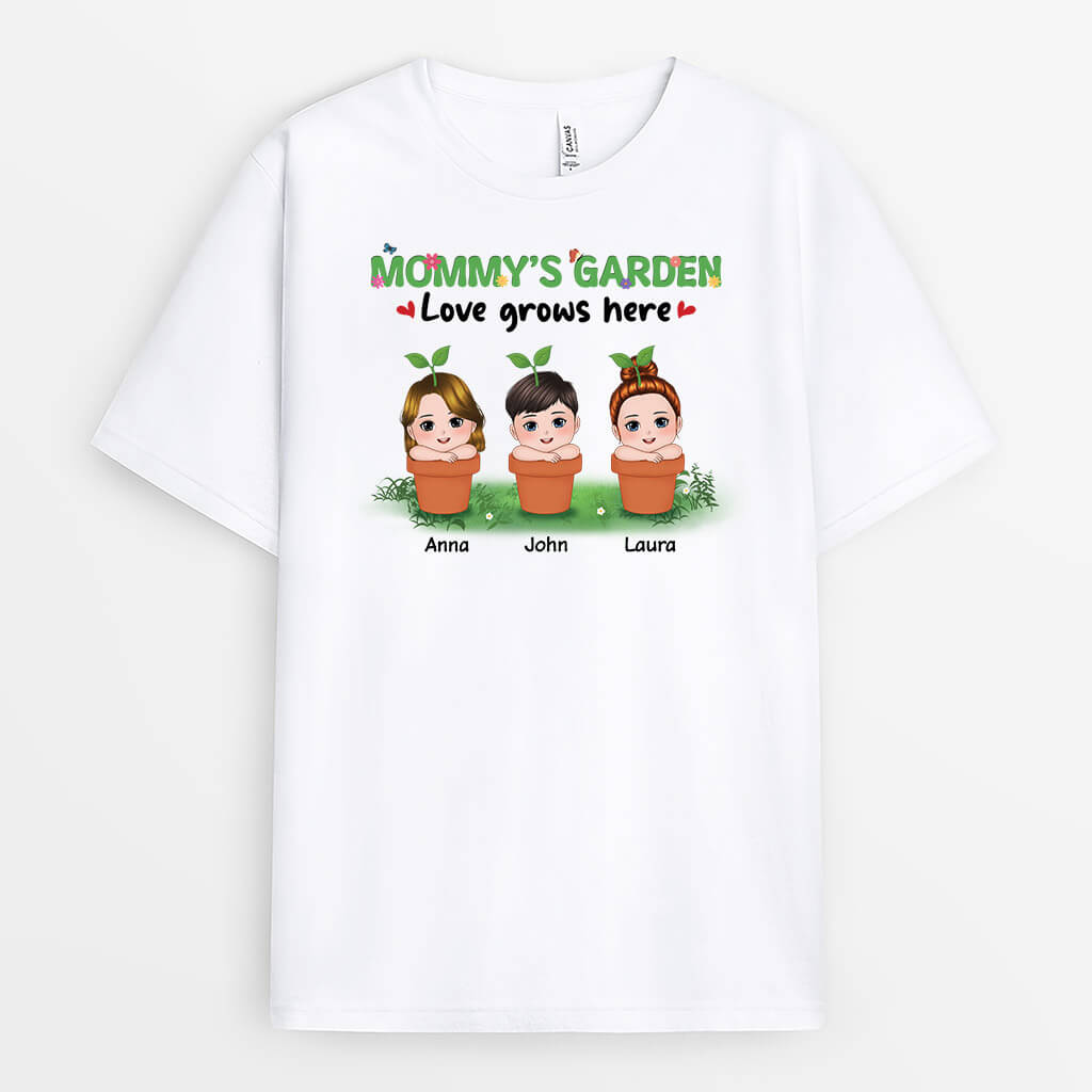 1870AUS1 personalized mommys garden t shirt