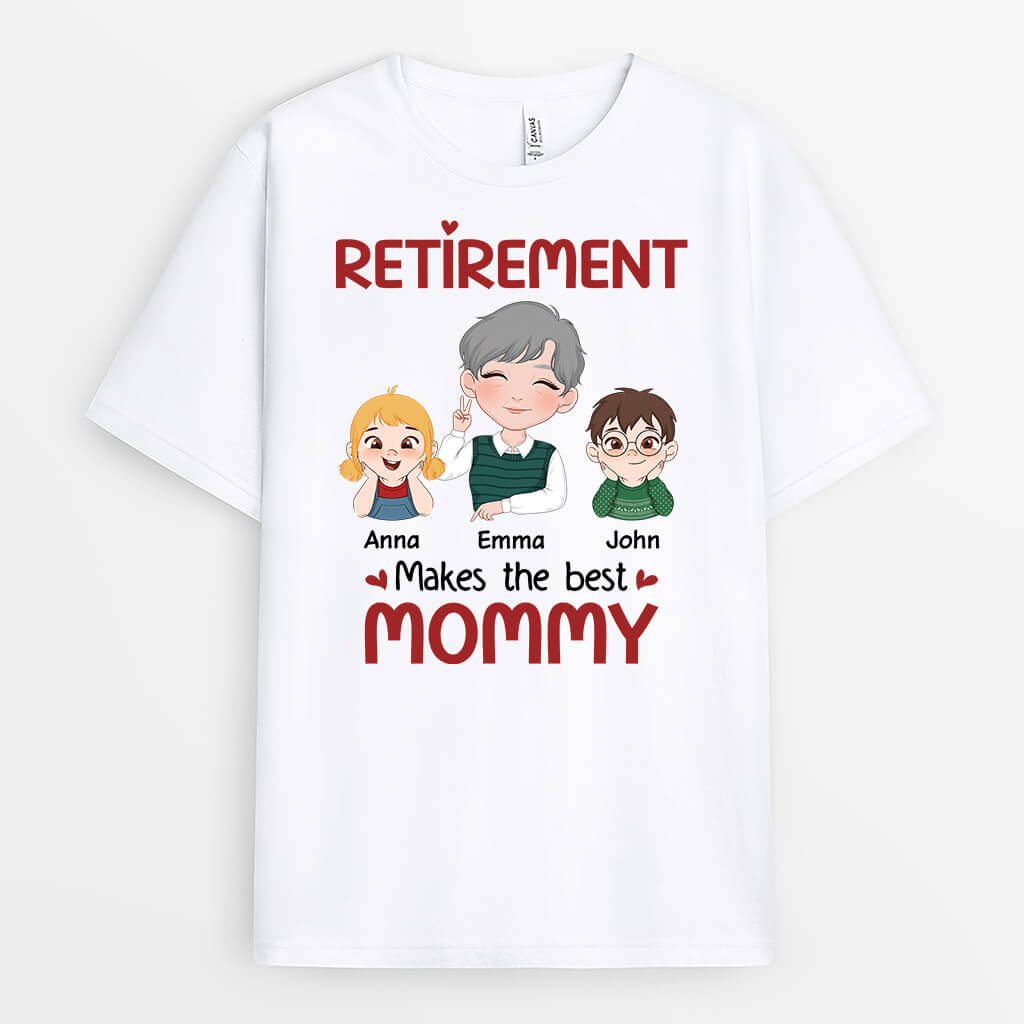 1872AUS1 personalized retirement makes the best grandma grandpa t shirt