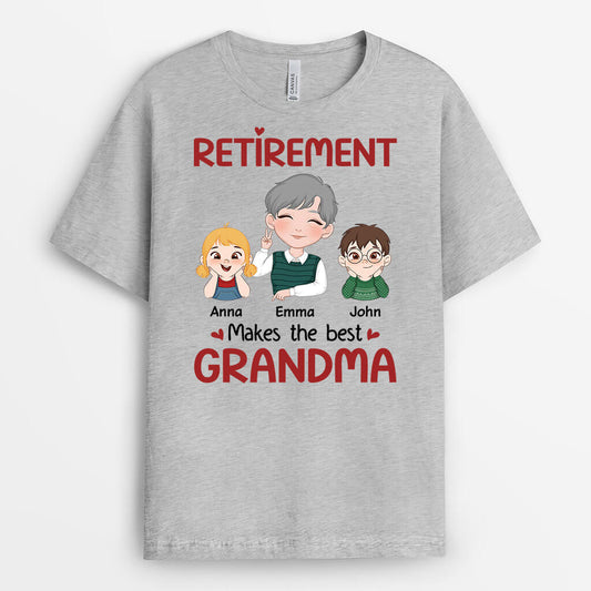 1872AUS2 personalized retirement makes the best grandma grandpa t shirt