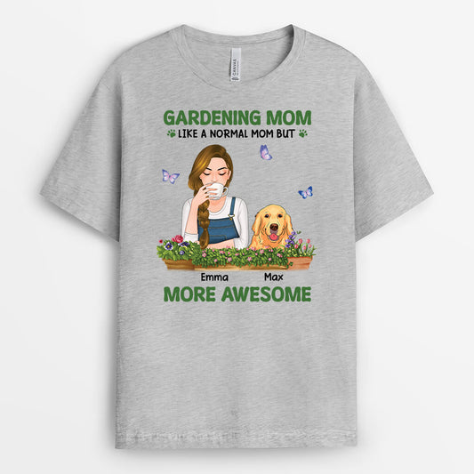 1874AUS2 personalized gardening dog mom t shirt