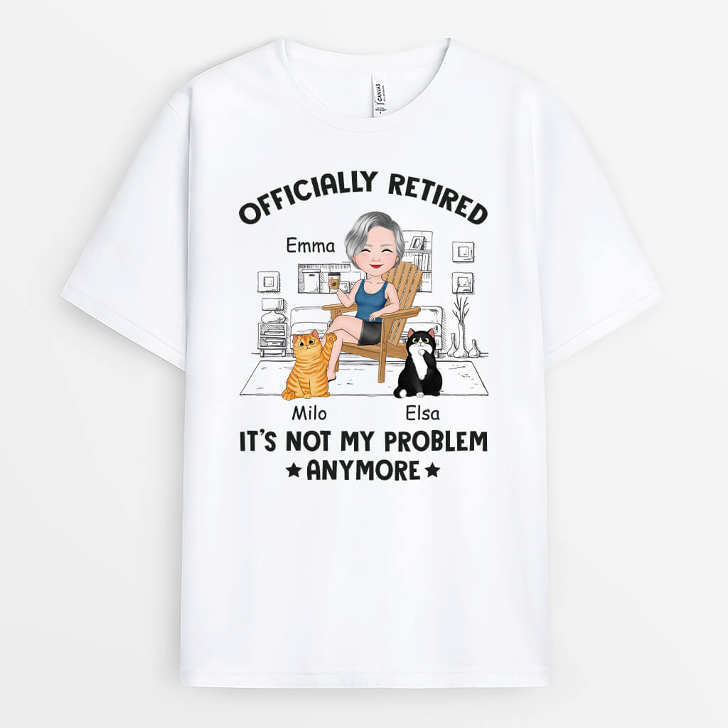 1875AUS1 personalized officially retired its not my problem anymore t shirt