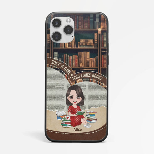 1882FUS1 personalized just a woman who loves books phone case