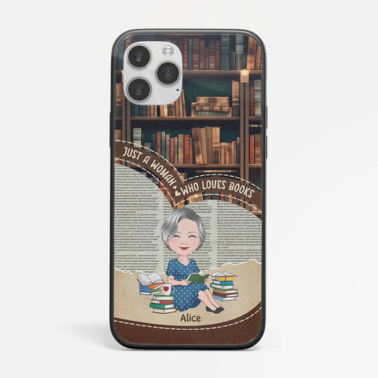 1882FUS2 personalized just a woman who loves books phone case