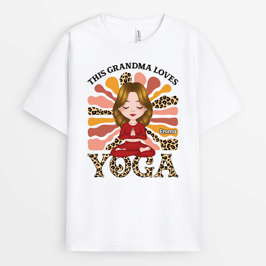 1889AUS1 personalized this mom loves yoga t shirt