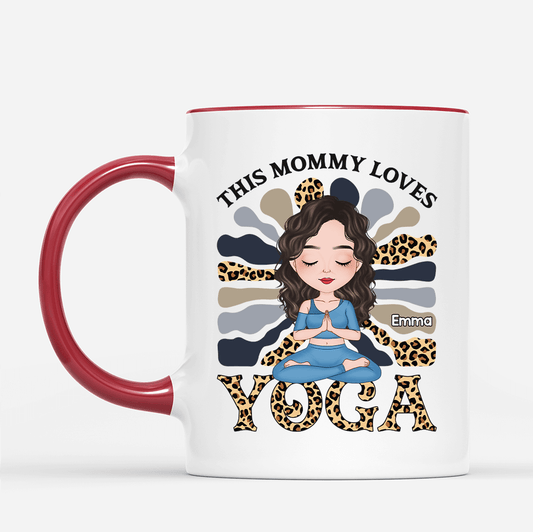 1889MUS2 personalized this mom loves yoga mug
