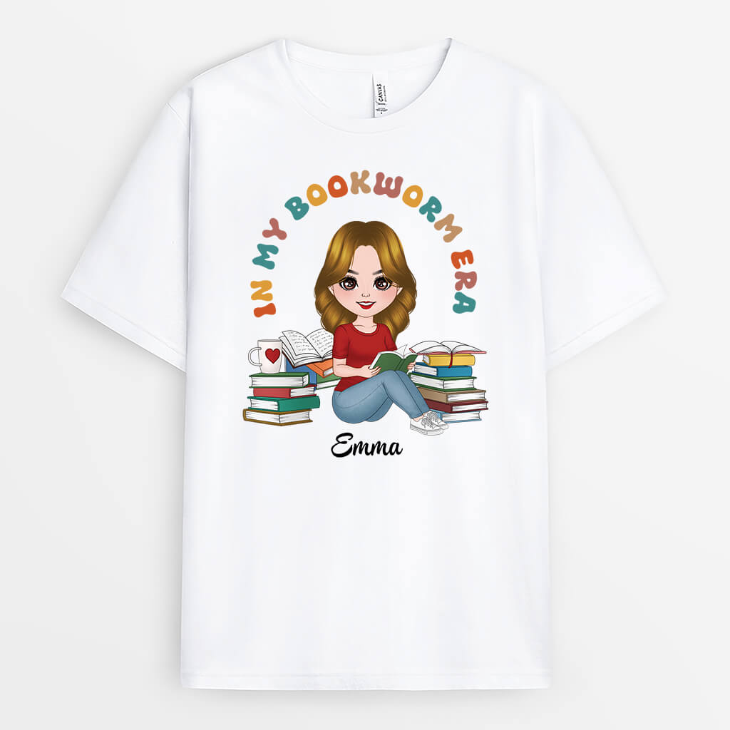 1898AUS1 personalized in my bookworm era t shirt