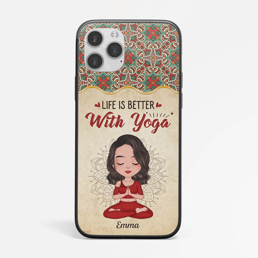 1907FUS1 personalized life is better with yoga phone case