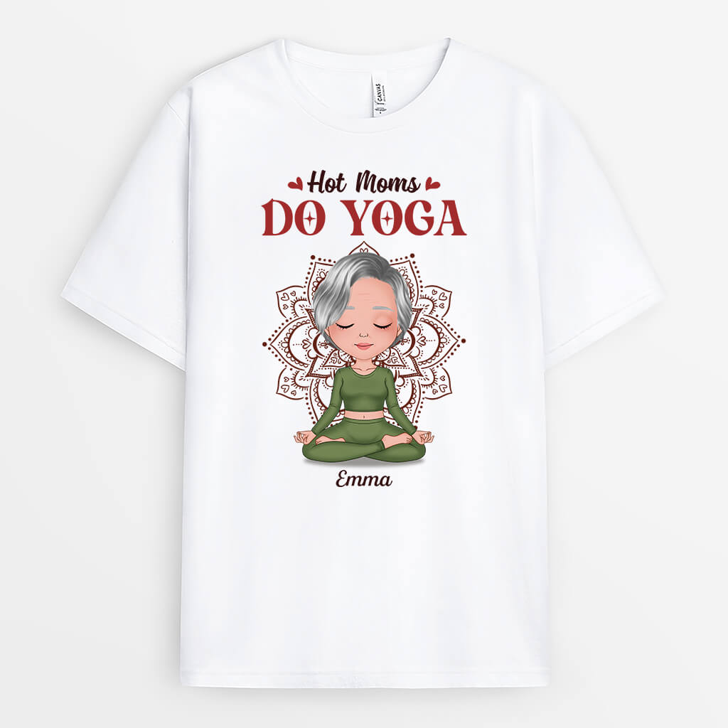 1908AUS1 personalized hot moms do yoga t shirt