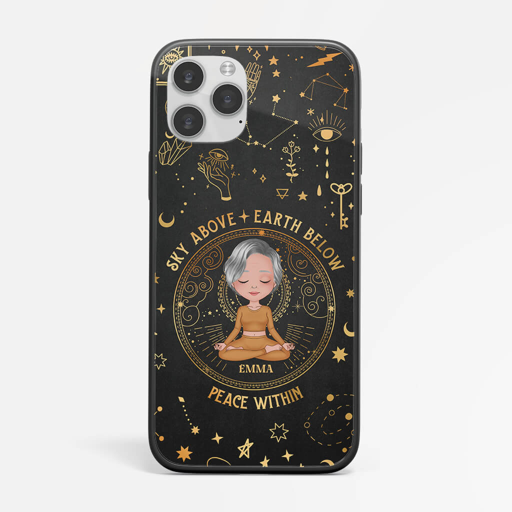1909FUS2 personalized sky above earth below peace within phone case