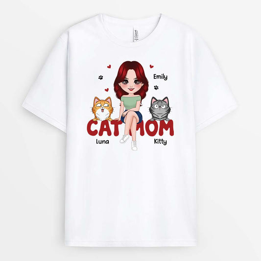 1914AUS1 personalized cool cat mom t shirt