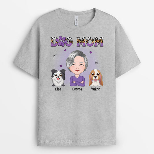 1915AUS2 personalized watercolor dog mom t shirt