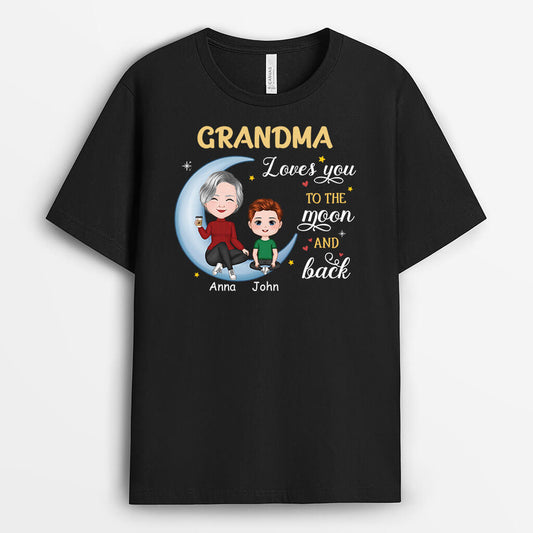 1916AUS1 personalized grandma loves you to the moon and back t shirt