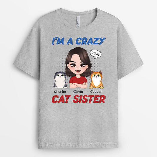 1924AUS2 personalized im a crazy cat mom t shirt