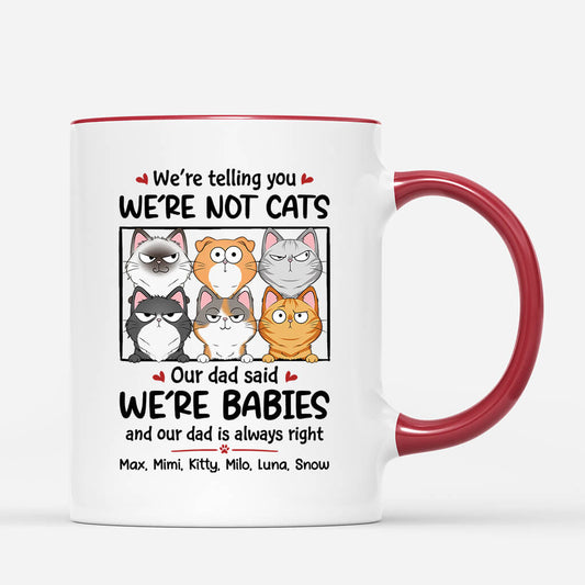 1926US2 personalized were not cats we are baby mug