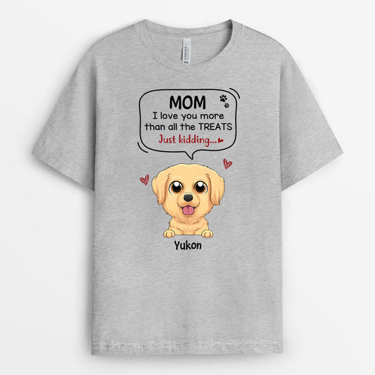 1928AUS1 personalized i love you more than all the treats dog t shirt