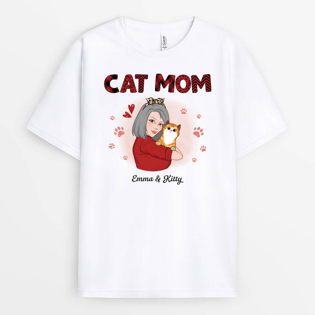 1931AUS1 personalized cat mom hugging t shirt_2