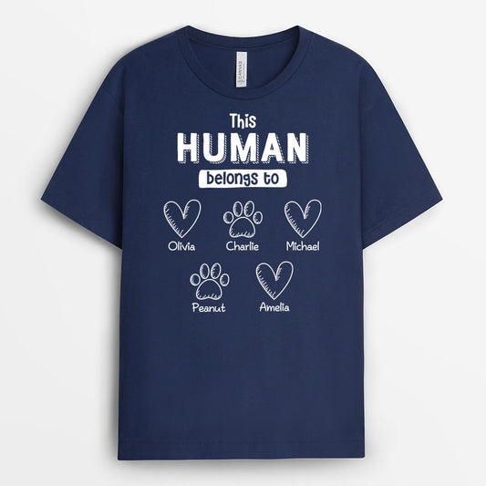 1944AUS2 personalized this human belongs to pet paws t shirt