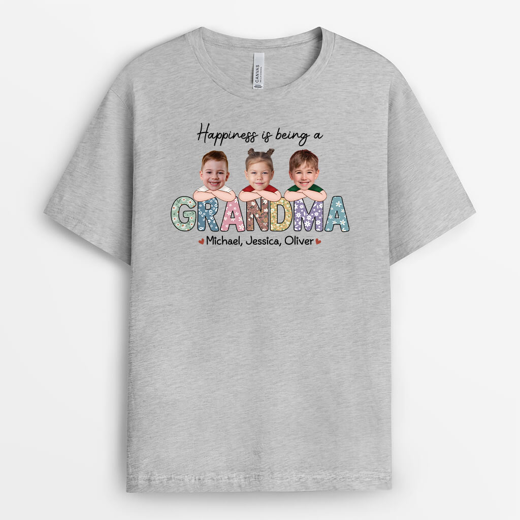 1945AUS2 personalized happiness is being a mommy grandma t shirt