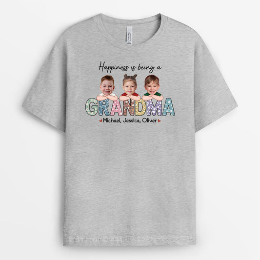 1945AUS2 personalized happiness is being a mommy grandma t shirt