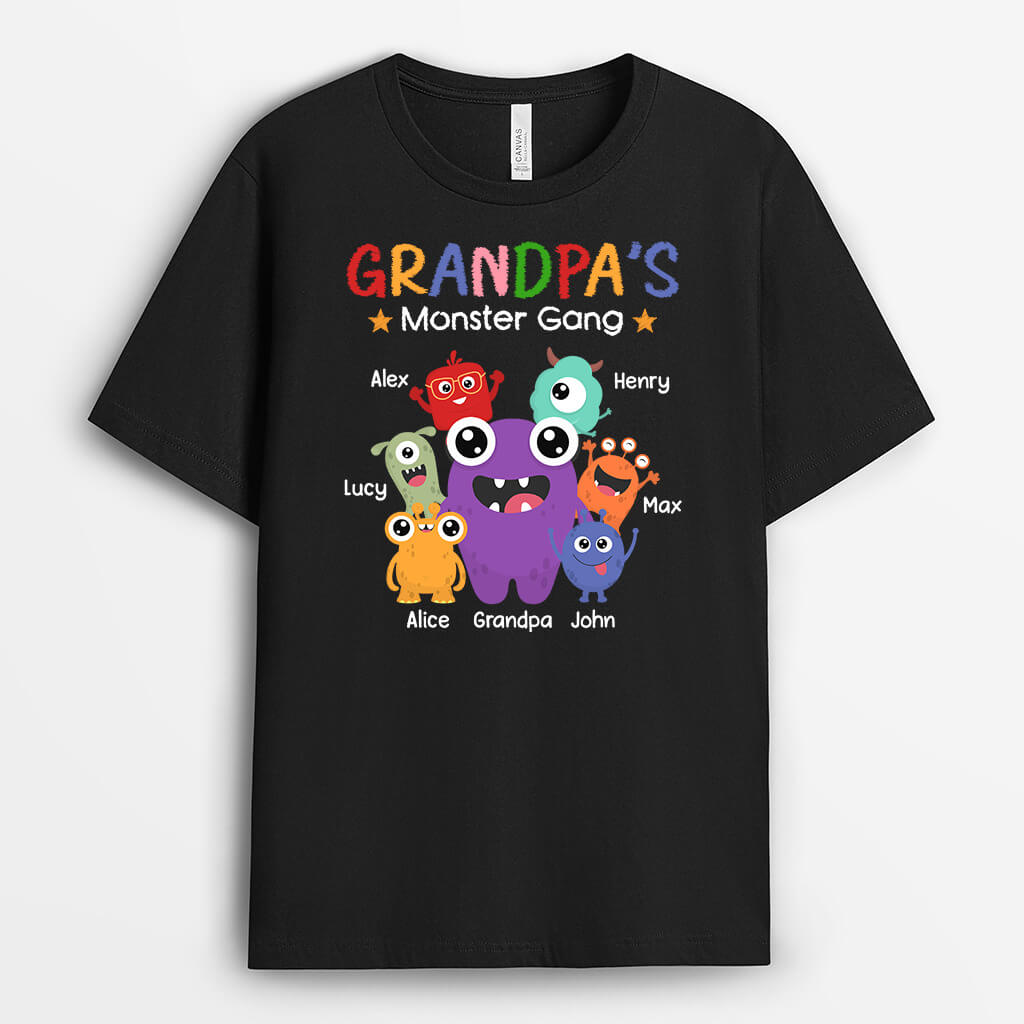 1950AUS2 personalized daddys grandpas monster gang t shirt