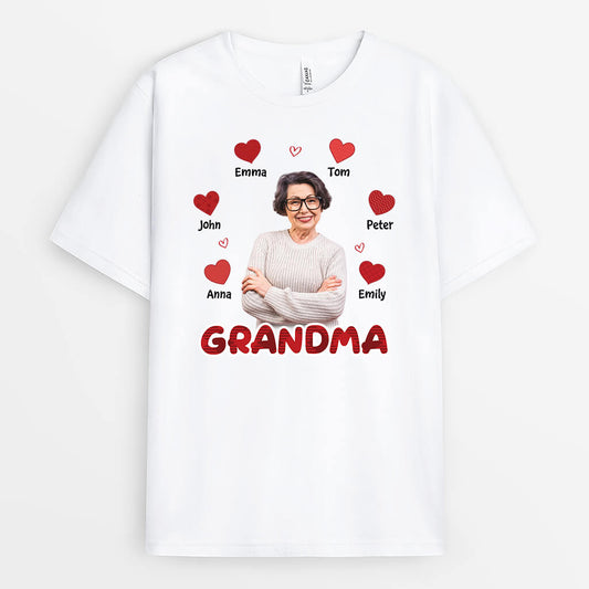 1956AUS1 personalized grandma mommy red heart t shirt