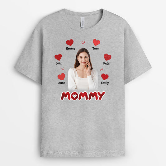 1956AUS2 personalized grandma mommy red heart t shirt