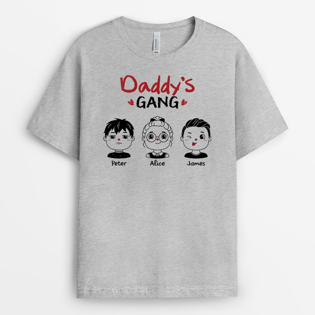 Personalized Grandpa/Daddy's Gang With Kids T-shirt - Personal House