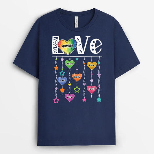 1958AUS1 personalized love watercolor with hearts and stars t shirt