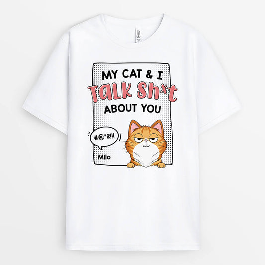 1961AUS2 personalized my cat i talk sht about you t shirt