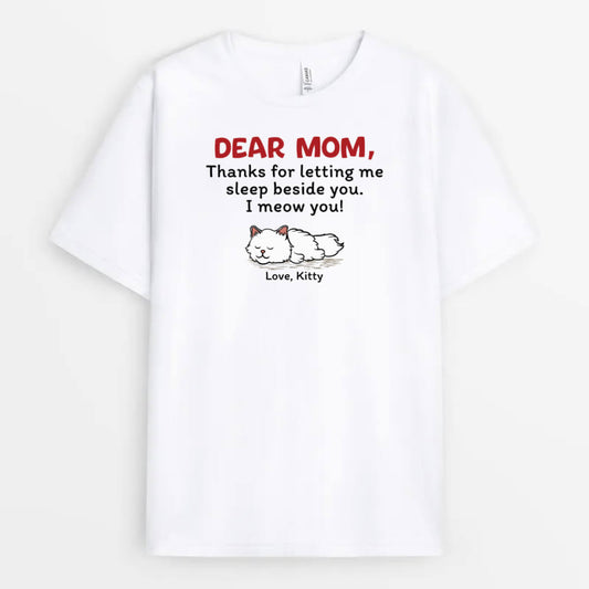 1965AUS2 personalized dear mom i woof you cat t shirt