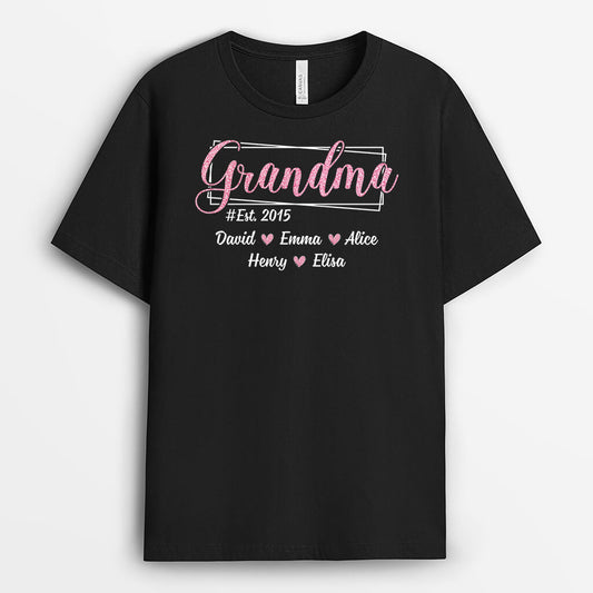 1968AUS1 personalized grandma with kids names t shirt