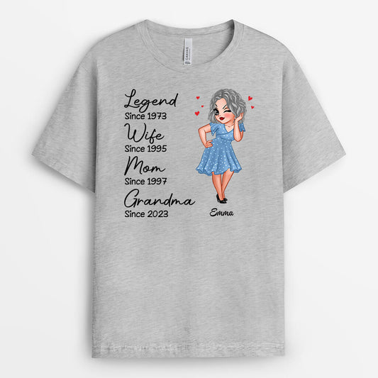 1971AUS2 personalized legend wife mom grandma t shirt