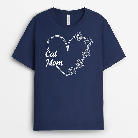 1972AUS2 personalized dog mom cat mom heart t shirt