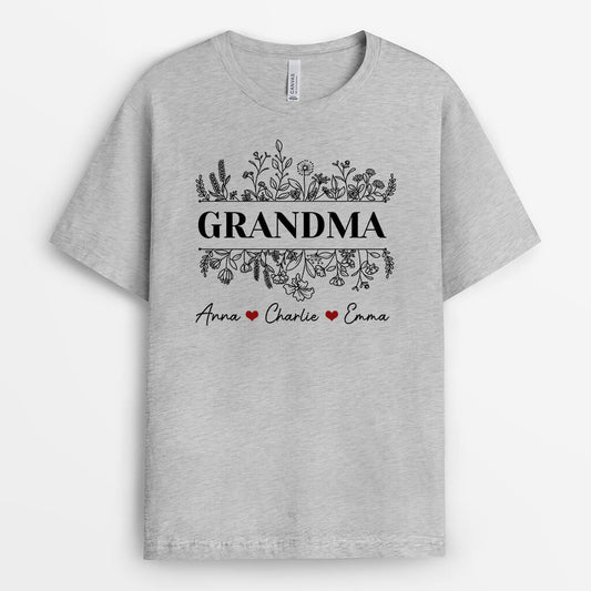 1977AUS2 personalized grandmas flowers t shirt