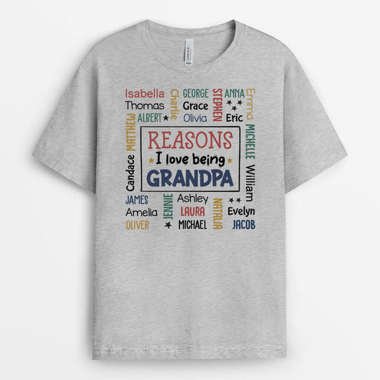 1983AUS1 personalized reasons i love being grandpa grandma t shirt