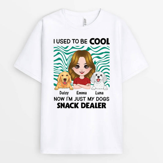 1987AUS1 personalized i used to be cool now im my dogs snack dealer t shirt