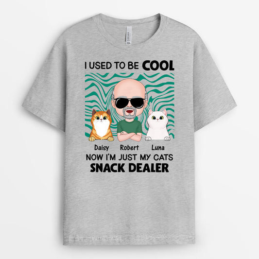 1987AUS2 personalized i used to be cool now im my cats snack dealer t shirt