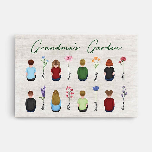 1992CUS1 personalized mommy grandmothers garden canvas