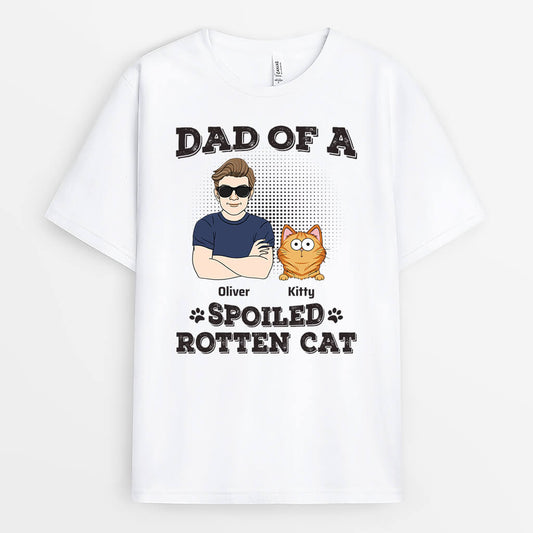 1993AUS2 personalized dad of a spoiled rotten cat t shirt